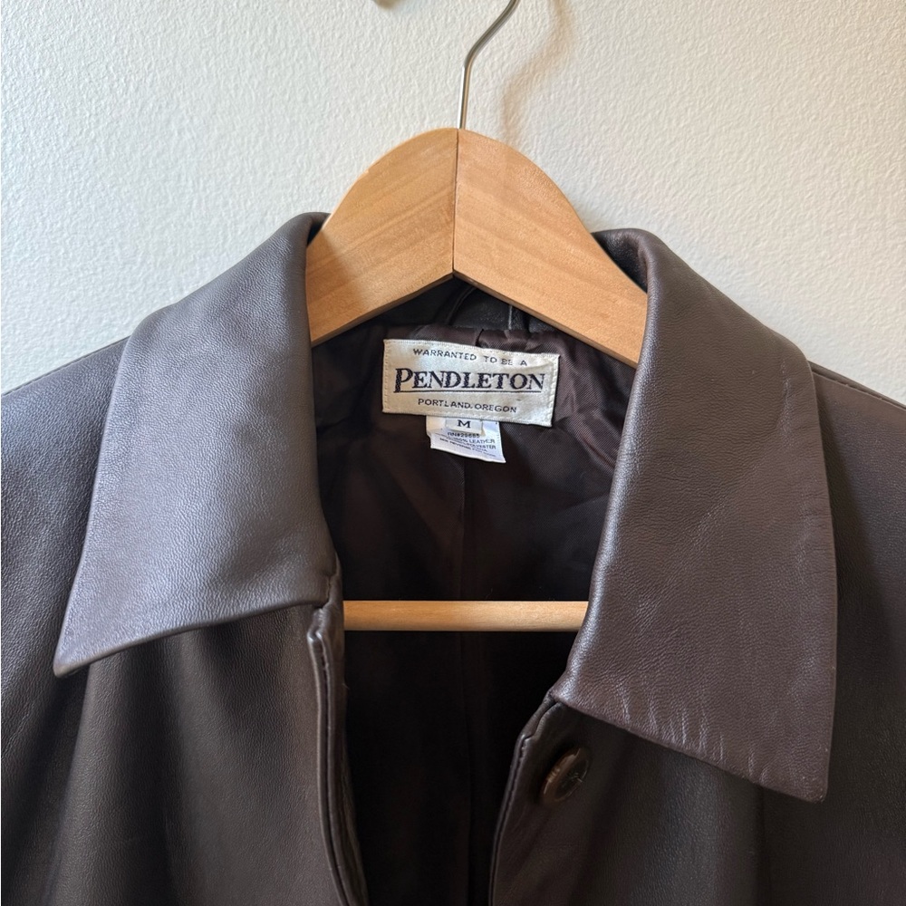 Vintage Pendleton Women's Brown Leather Jacket - image 2